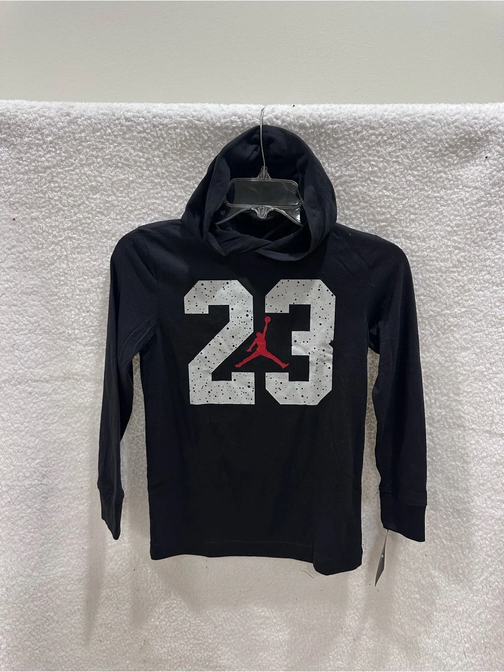 Boy’s Jordan Black Hooded Long Sleeve Tee